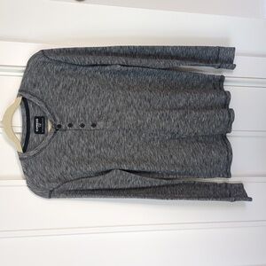 Express Gray Waffle Long Sleeve Shirt